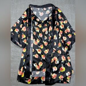Heidi klum Satin Floral Eau De Intimate Robe Slip Set Size Medium